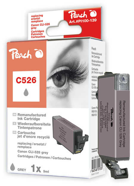Peach Cartouche d'encre  gris, compatible avec
ID-Fabricant: CLI-526GY, 4544B001