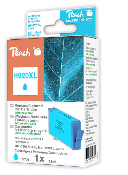 Peach  cartouche d'encre cyan HC compatible avec
ID-Fabricant: No. 920XL c, CD972AE