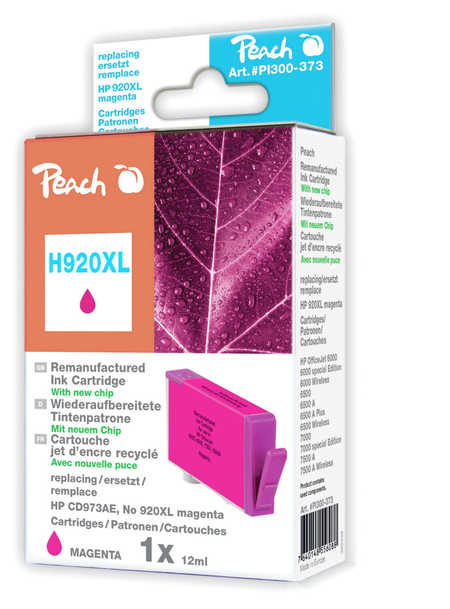 Peach  cartouche d'encre magenta HC compatible avec
ID-Fabricant: No. 920XL m, CD973AE