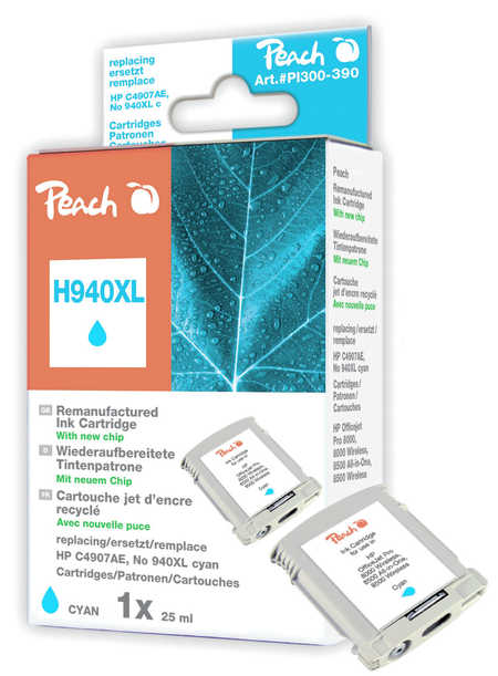 Peach  cartouche d'encre cyan compatible avec
ID-Fabricant: No. 940XL c, C4907AE
