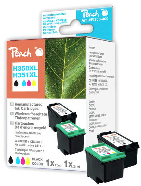 Peach  Multi Pack, compatible avec
ID-Fabricant: No. 350XL, No. 351XL, CB336EE, CB338EE