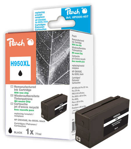 Peach  cartouche d'encre noire HC compatible avec
ID-Fabricant: No. 950XL bk, CN045A