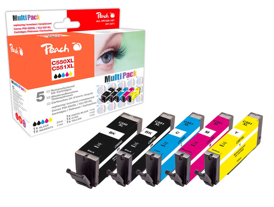 Peach  Multi Pack, compatible avec
ID-Fabricant: PGI-550XL, CLI-551XL