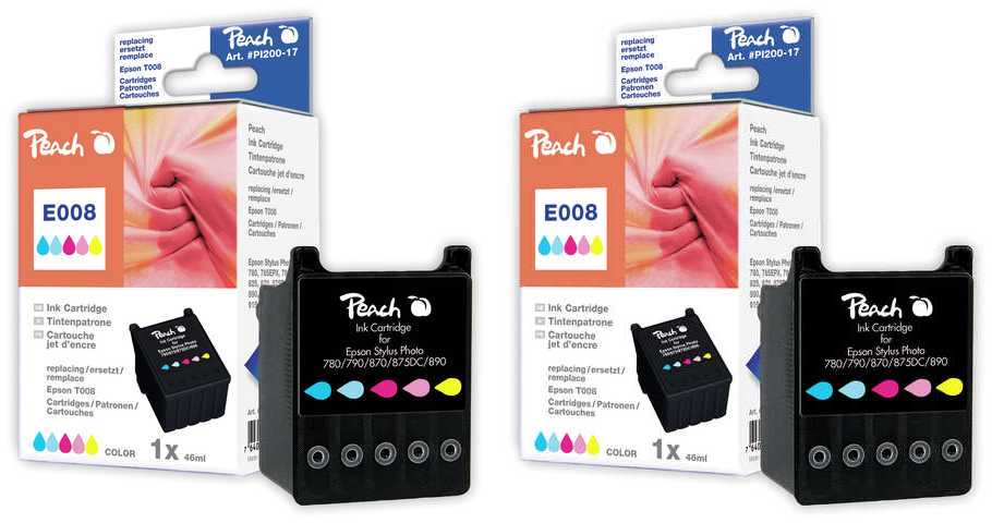Peach  Twin Pack cartouche d'encre coleur, compatible
ID-Fabricant: T008C*2, C13T00840310