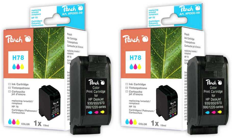 Peach Double Pack tête d'impression couleur, compatible avec
ID-Fabricant: No. 78, C6578D HP OfficeJet V 40