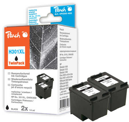 Peach  Double Pack tête d'impression noir, compatible avec
ID-Fabricant: No. 301XL bk*2, D8J45AE