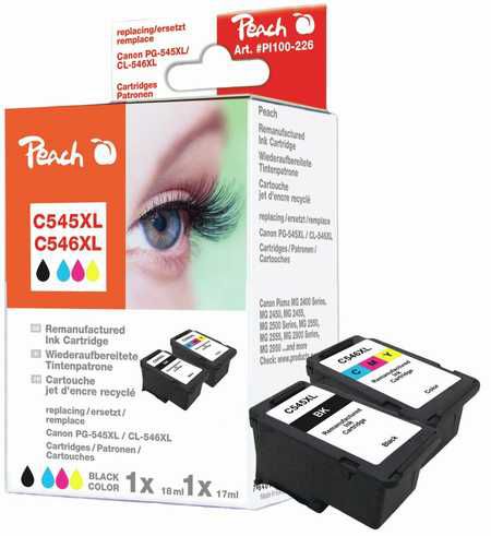 Peach  Multipack compatible avec
ID-Fabricant: PG-545XL, CL-546XL, 8286B001, 8288B001