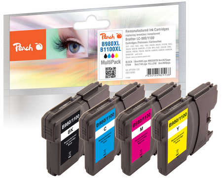 Peach  Multipack Reman, compatible avec
ID-Fabricant: LC-980/1100VALBP