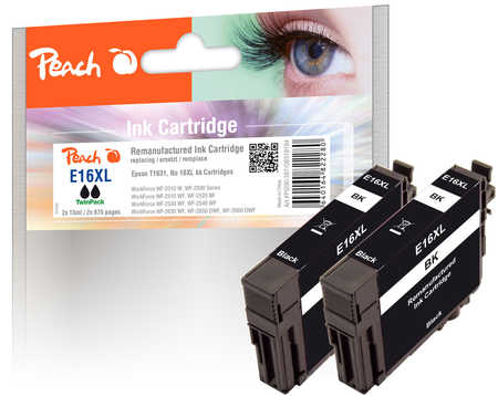 Peach Twin Pack cartouche d'encre noire, compatible avec
ID-Fabricant: Epson WorkForce WF-2530 WF