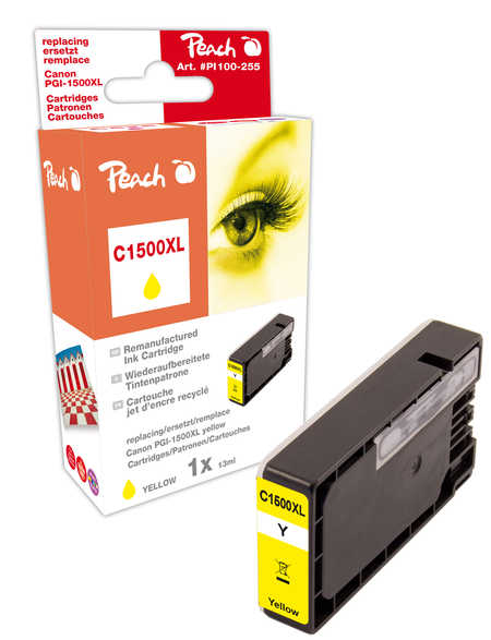 Peach  cartouche d'encre jaune XL avec puce, compatible avec
ID-Fabricant: PGI-1500XLY, 9195B001