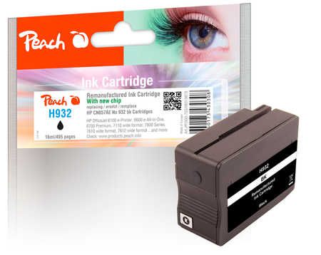 Peach  cartouche d'encre Cartridge noire compatible avec
ID-Fabricant: No. 932 bk, CN057A