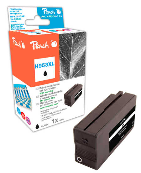 Peach cartouche d'encre noire HC compatible avec
ID-Fabricant: No. 953XL, L0S70AE HP OfficeJet Pro 7720