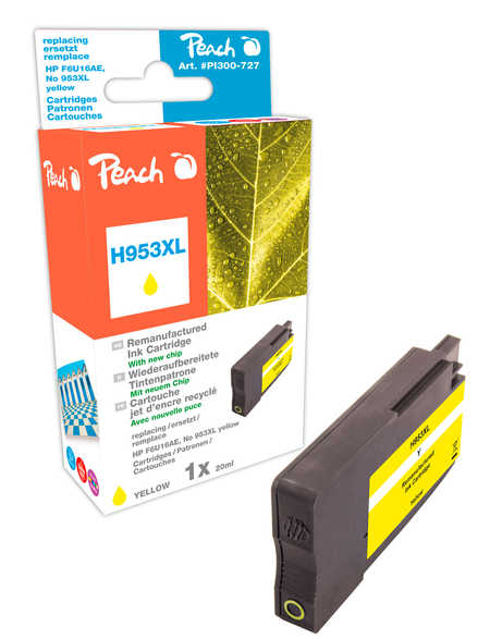 Peach cartouche d'encre jaune HC compatible avec
ID-Fabricant: No. 953XL, F6U18AE HP OfficeJet Pro 7720