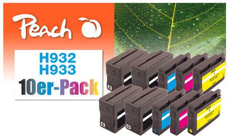 Peach  Pack de 10 cartouches d'encre compatible avec
ID-Fabricant: No. 932, No. 933, CN057A, CN058A, CN059A, CN060A