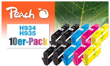 Peach  Pack de 10 cartouches d'encre compatible avec
ID-Fabricant: No. 934, No. 935, C2P19A, C2P20A, C2P21A, C2P22A