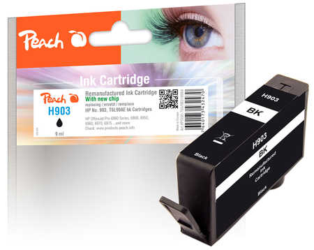 Peach  cartouche d'encre Cartridge noire compatible avec
ID-Fabricant: No. 903 bk, T6L99AE