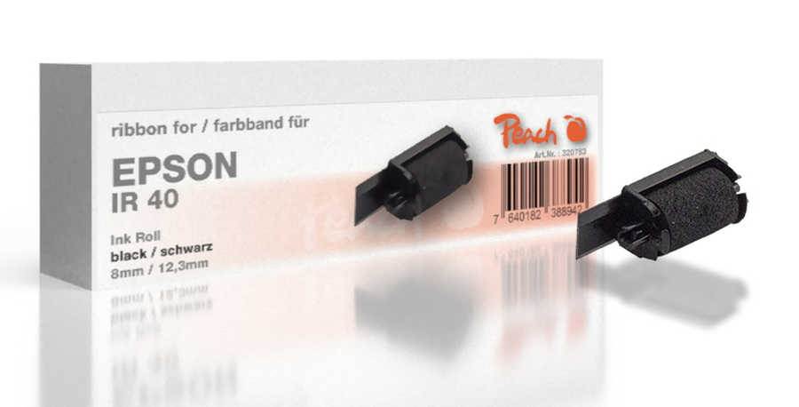 Peach Ribbon cartridge compatible Epson IR 40, black, Gr744, 5-Pack